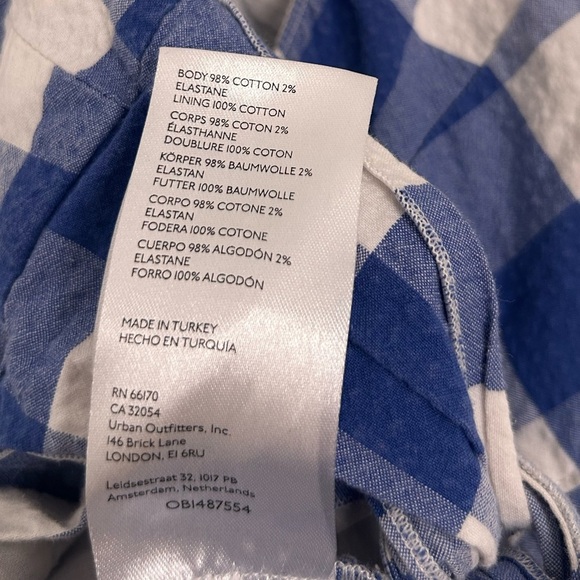 Maeve Anthropologie Halter Micro-Mini Blue Gignham romper size 6 preppy plaid - Picture 15 of 16